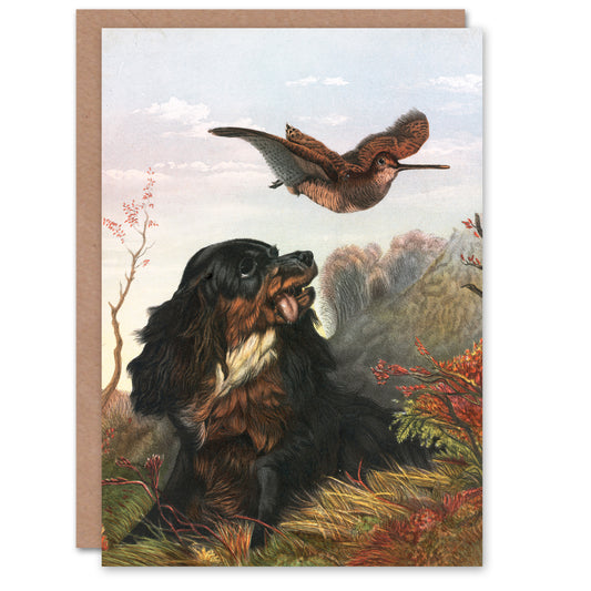 Arthur Fitzwilliam Tait Art Card Cocker Spaniel Dog and Woodcock
