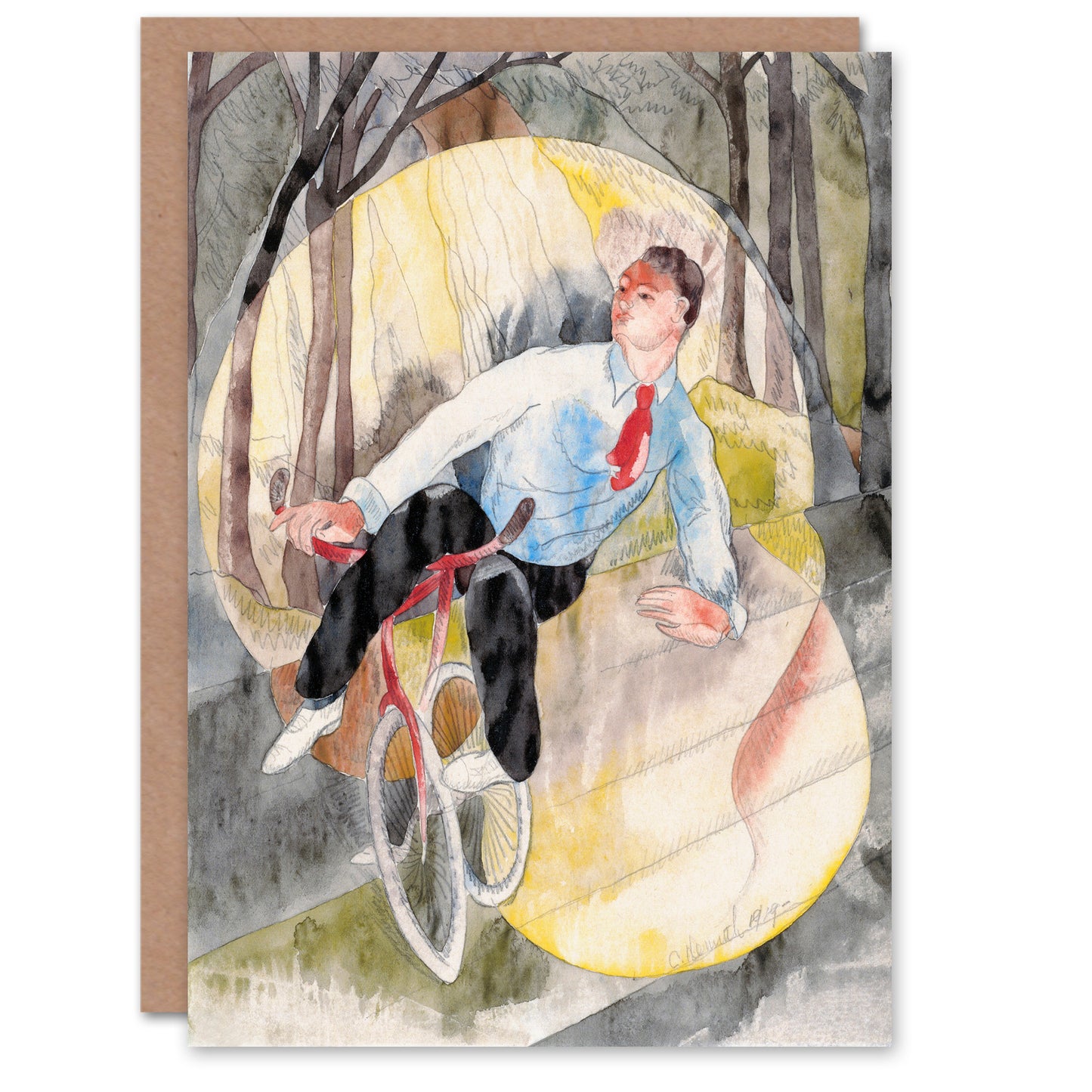 Charles Demuth Art Card In Vaudeville The Bicycle Rider