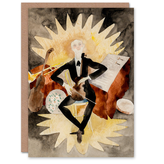 Charles Demuth Art Card String Musician Portrait