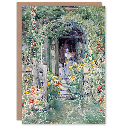 Childe Hassam Art Card The Garden In Its Glory Floral Painting
