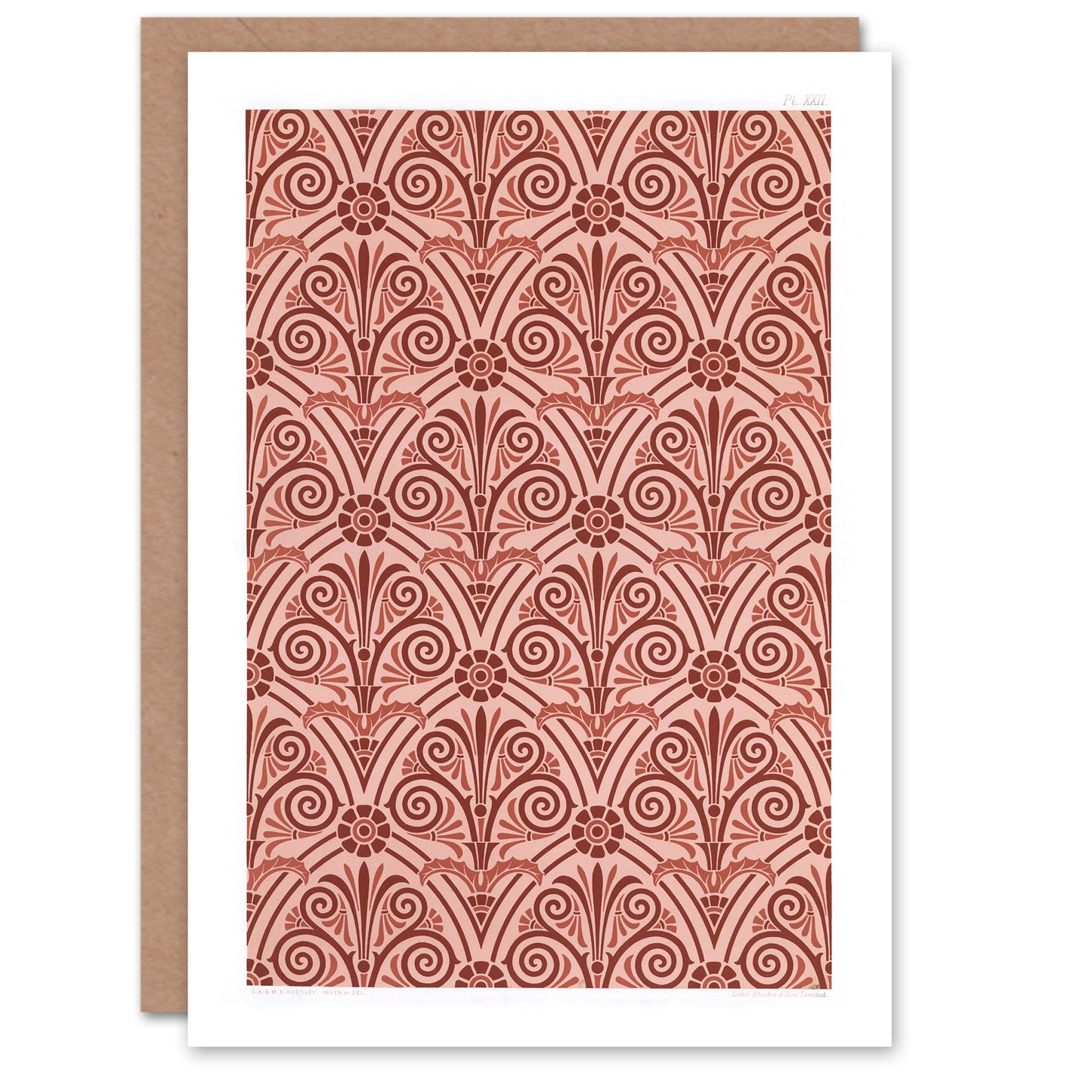 GA and MA Audsley Art Card Antique Botanical Greek Pattern