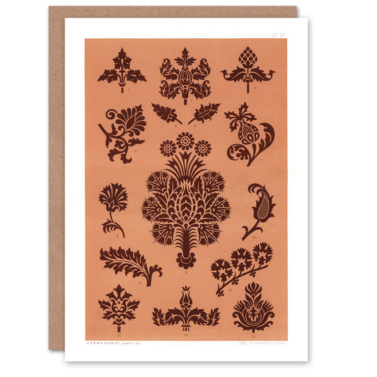 GA and MA Audsley Art Card Medieval Botanical Pattern