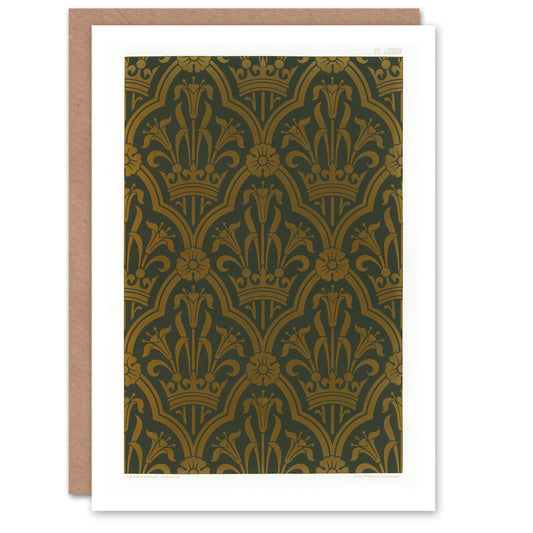 GA and MA Audsley Art Card Lily and Crown Art Deco Pattern