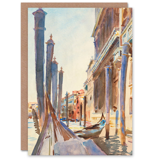 John Singer Sargent Art Card Gondola Moorings on the Grand Canal