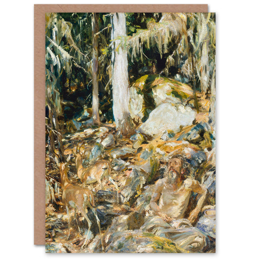 John S Sargent Art Card  Il Solitario The Hermit in the Forest