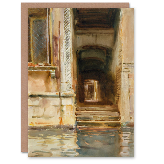 John Singer Sargent Art Card Venetian Passageway Watercolour