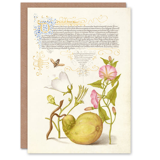 Model Book of Calligraphy Art Card Beetle Flowers and Gourd