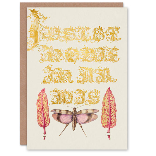 Model Book of Calligraphy Art Card Chard and Red Winged Grasshopper