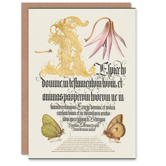Model Book of Calligraphy Art Card Dog Tooth Violet and Butterflies