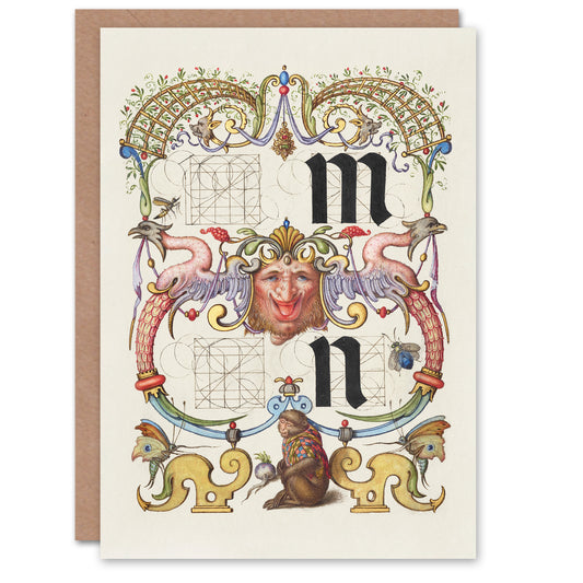 Model Book of Calligraphy Art Card Pictorial Letter Guide M And N