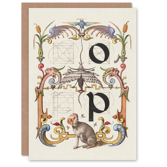 Model Book of Calligraphy Art Card Pictorial Letter Guide O And P