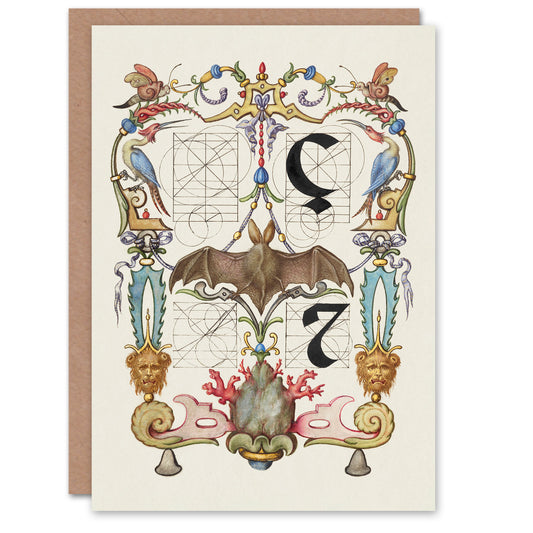 Model Book of Calligraphy Art Card Pictoral Letter Guide with Bat