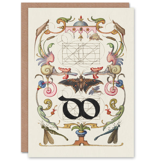 Model Book of Calligraphy Art Card Ligature Guide with Butterfly