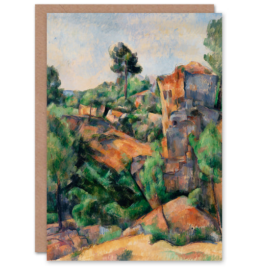Paul Cezanne Art Card Bibemus Quarry Cubist Landscape