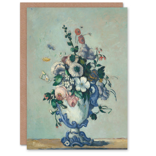 Paul Cezanne Art Card Flowers in a Rococo Vase Still Life