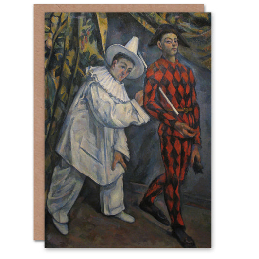 Paul Cezanne Art Card Mardi Gras Pierrot Clown and Harlequin
