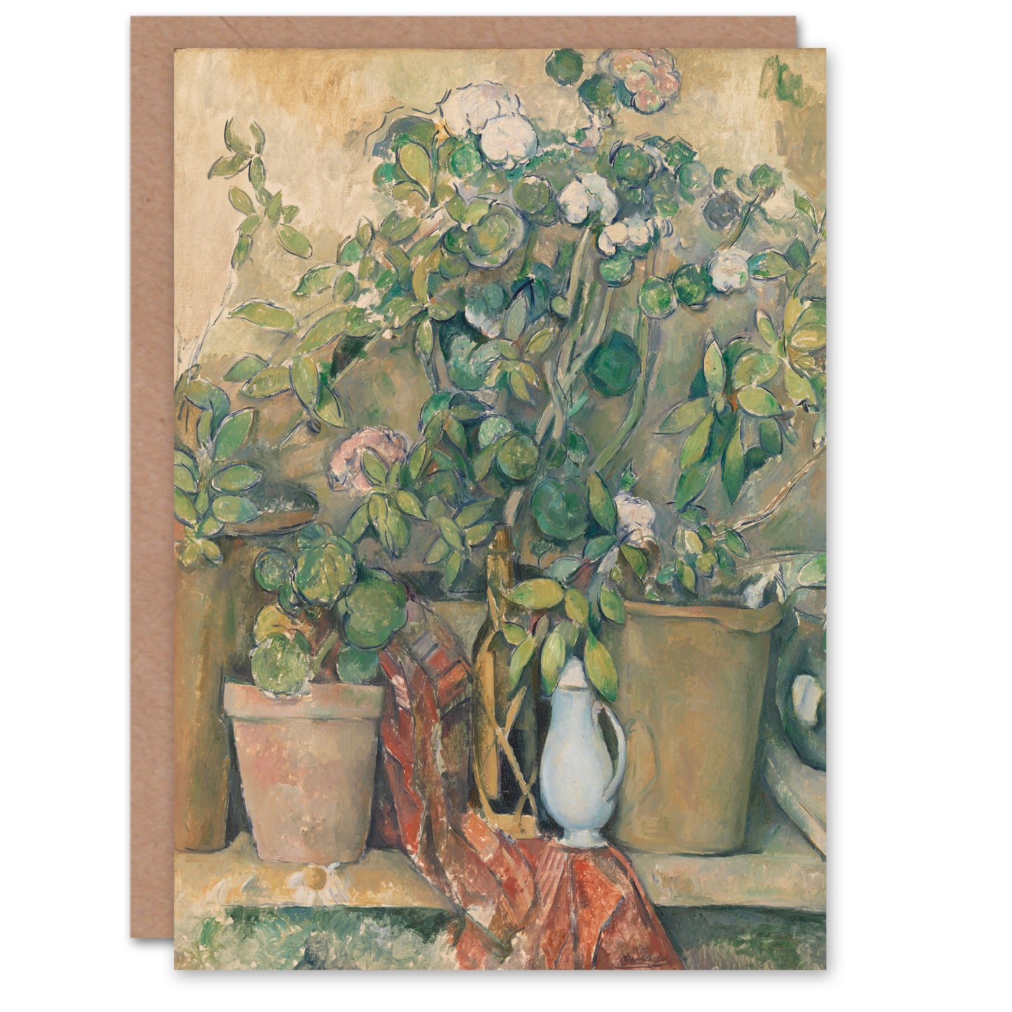 Paul Cezanne Art Card Terracotta Pots and Flowers