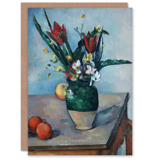 Paul Cezanne Art Card The Vase of Tulips Still Life Painting