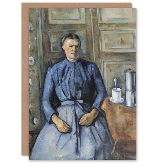 Paul Cezanne Art Card Woman with a Coffeepot Portrait