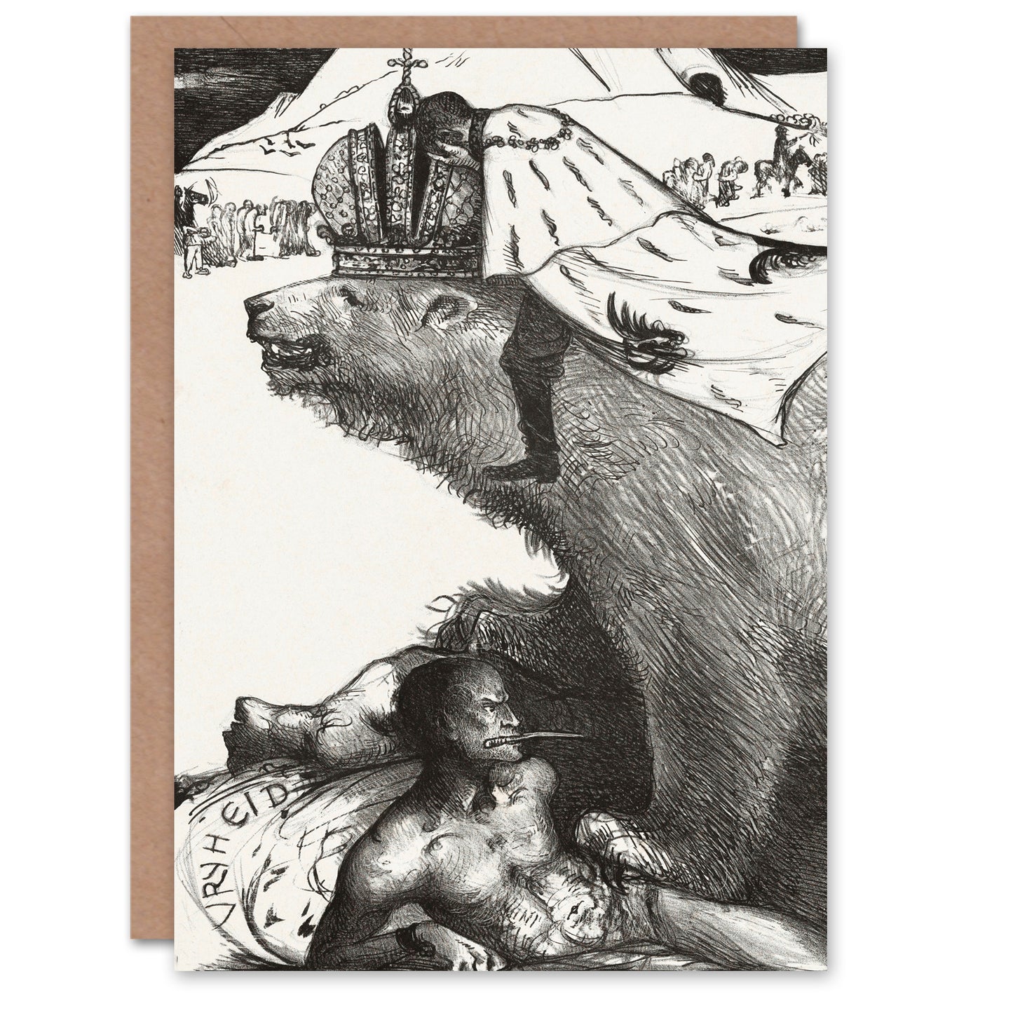 Richard Roland Holst Art Card Tsar Nicholas II on the Russian Bear