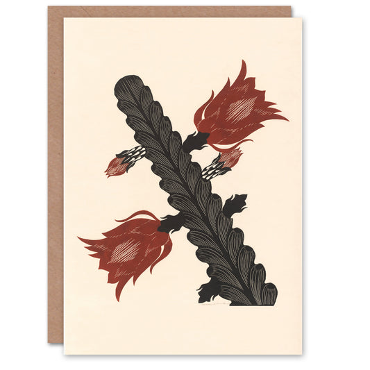 Samuel J De Mesquita Art Card Stylised Blooming Cactus