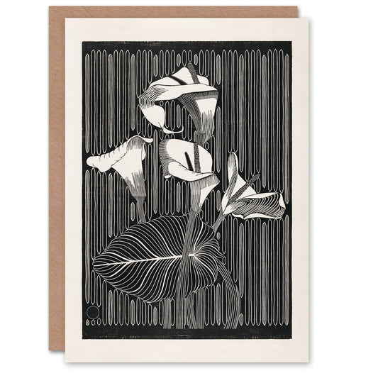 Samuel J De Mesquita Art Card Stylised Calla Lily Flowers