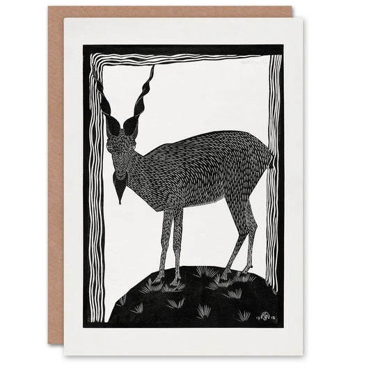 Samuel J De Mesquita Art Card Stylised Markhor Goat