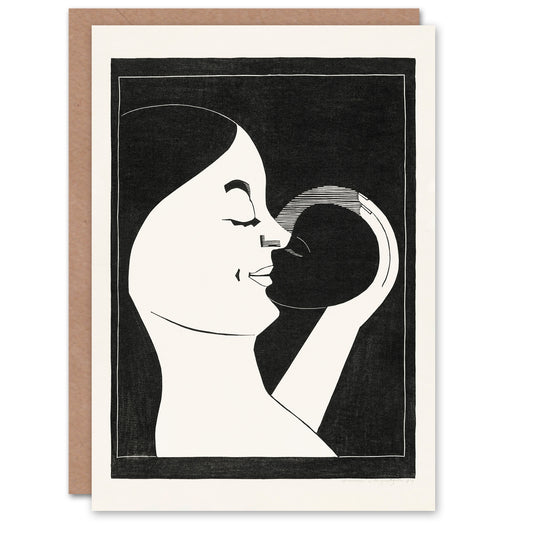 Samuel J De Mesquita Art Card Mother and Child Stylised Painting