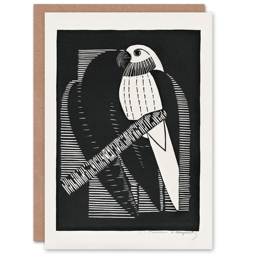 Samuel J De Mesquita Art Card Stylised Parakeet Birds