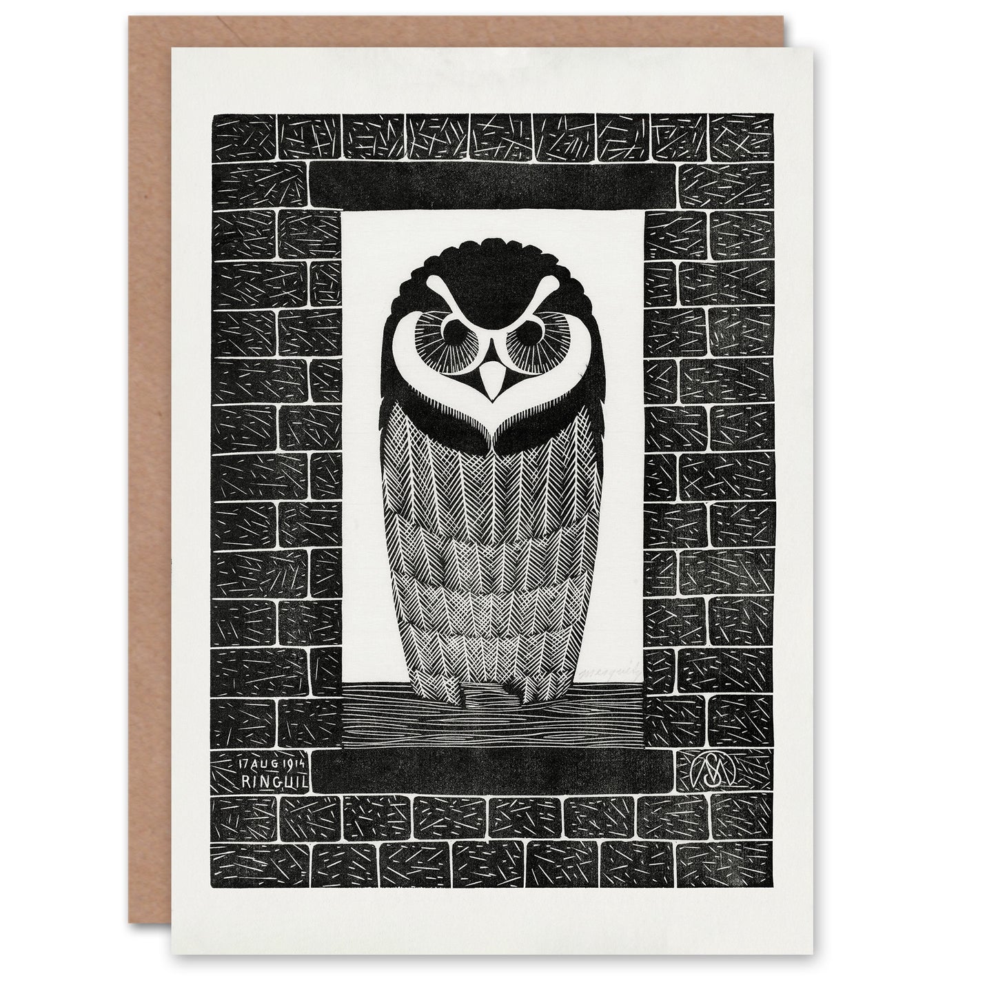 Samuel J De Mesquita Art Card Ringuil Owl Bird on a Window