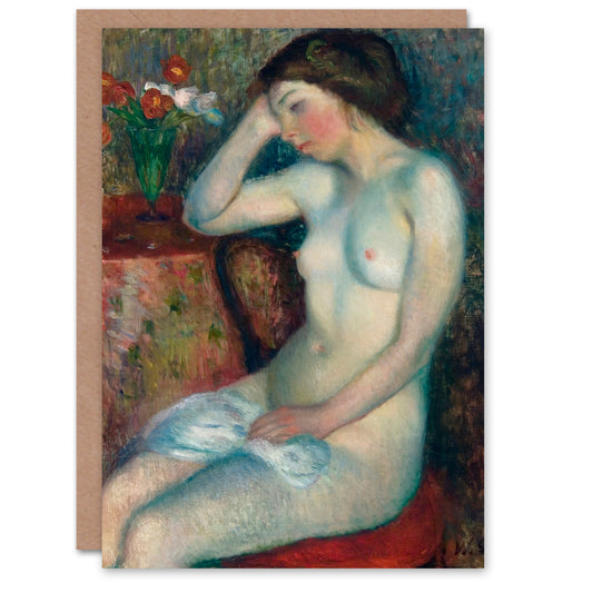 William James Glackens Art Card Sleeping Girl Nude Portrait