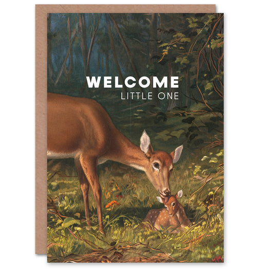 Arthur Fitzwilliam Tait New Baby Card Maternal Love Doe and Fawn