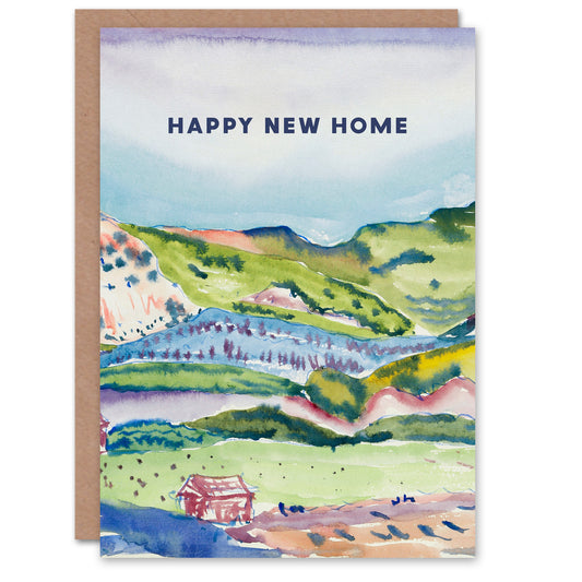 Charles Demuth New Home Card Watercolour Landscape with Red House