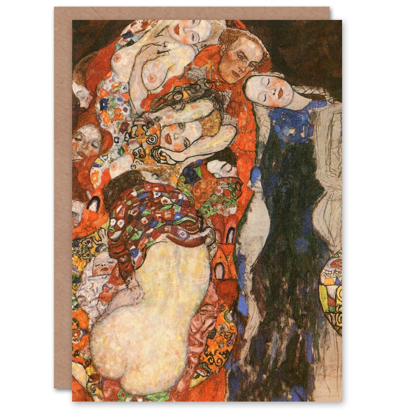 Gustav Klimt Art Card The Bride Colourful Painting Detail