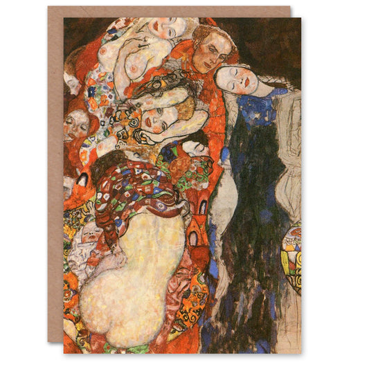 Gustav Klimt Art Card The Bride Colourful Painting Detail