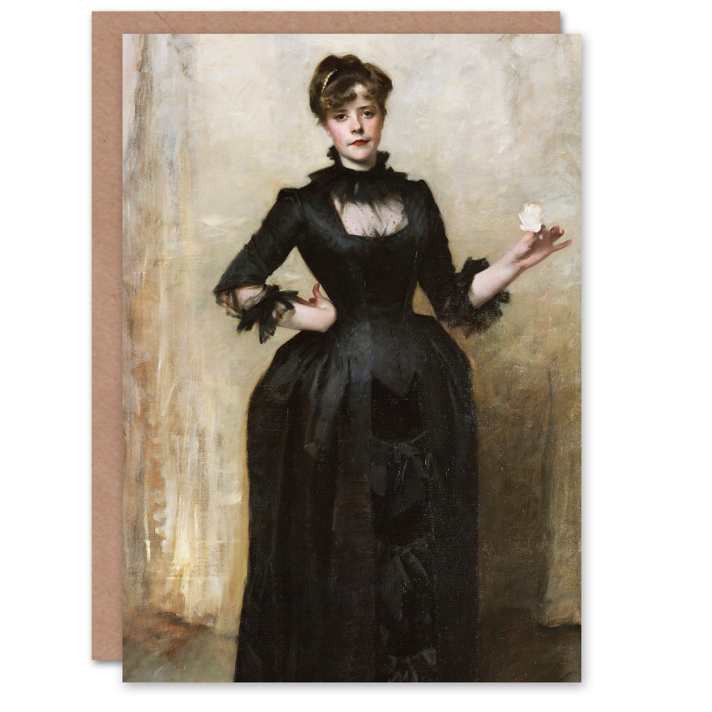 John Singer Sargent Art Card Lady with the Rose Portrait