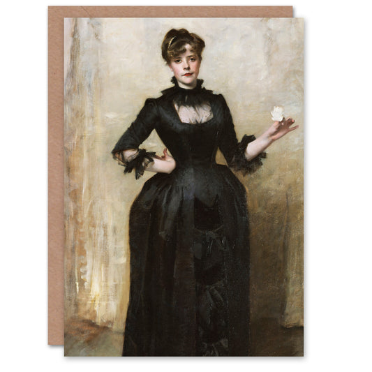John Singer Sargent Art Card Lady with the Rose Portrait