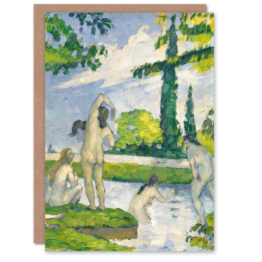 Paul Cezanne Art Card Bathers in River Oil Painting