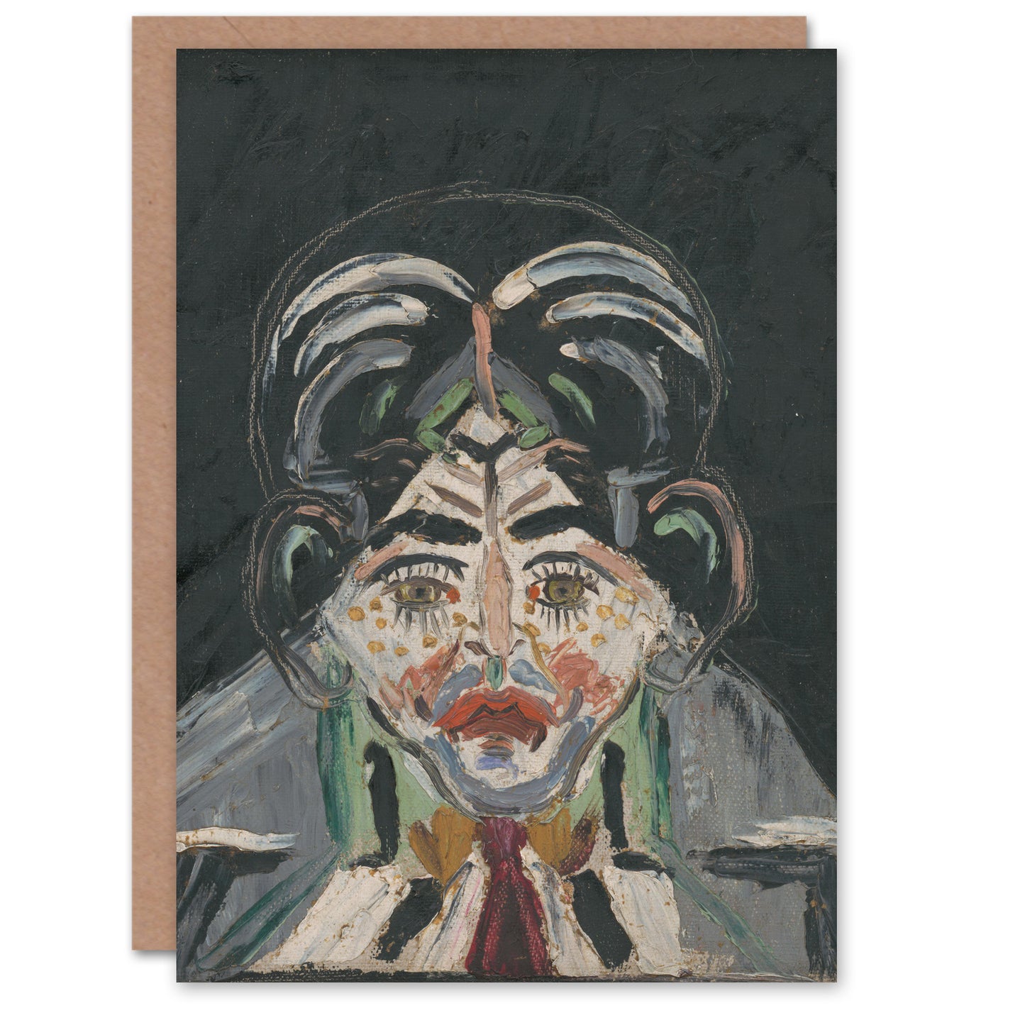 Arnold Weisz Kubincan Art Card Head of a Woman Portrait