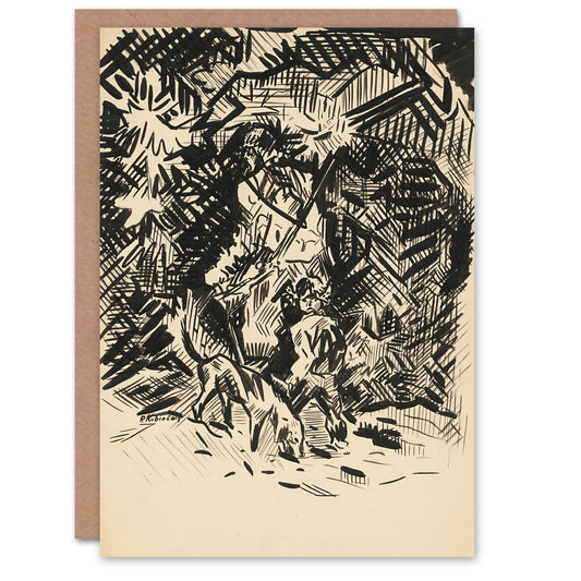 Arnold Weisz Kubincan Art Card Hunter With Child And Hound