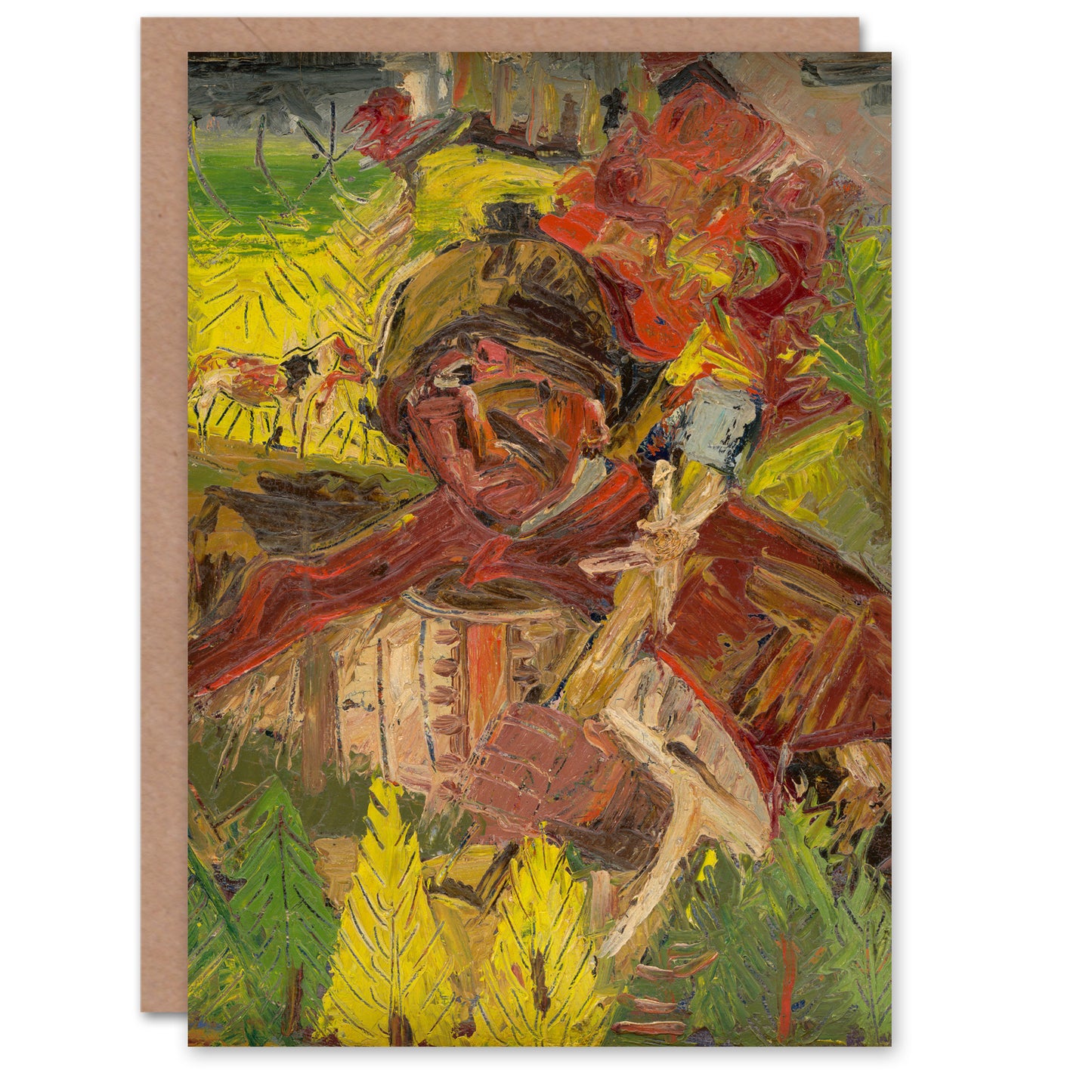 Arnold Weisz Kubincan Art Card Lumberjack Abstract Portrait