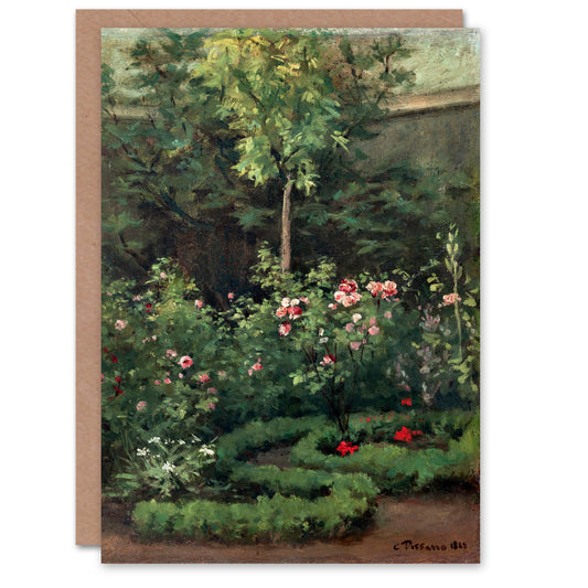 Camille Pissarro Art Card A Rose Garden Landscape