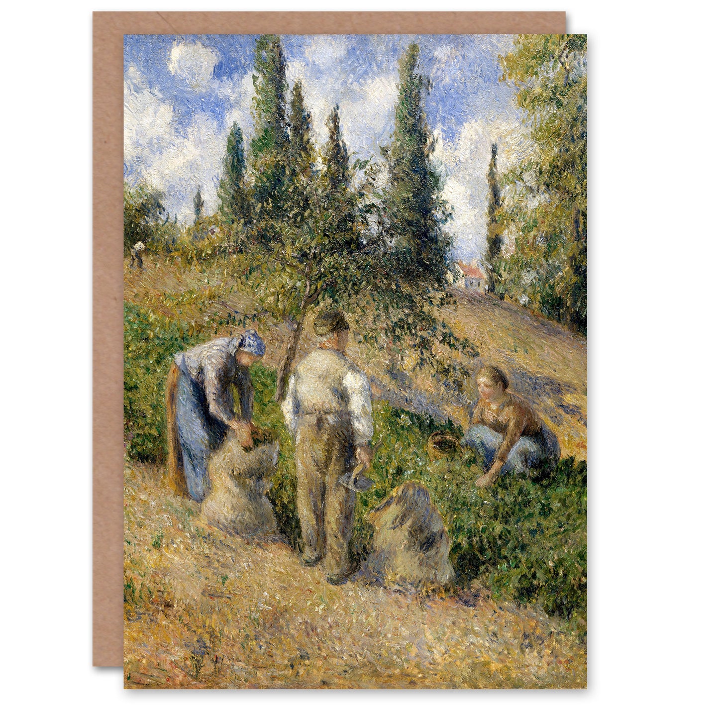 Camille Pissarro Art Card Pontoise Harvest Oil Painting