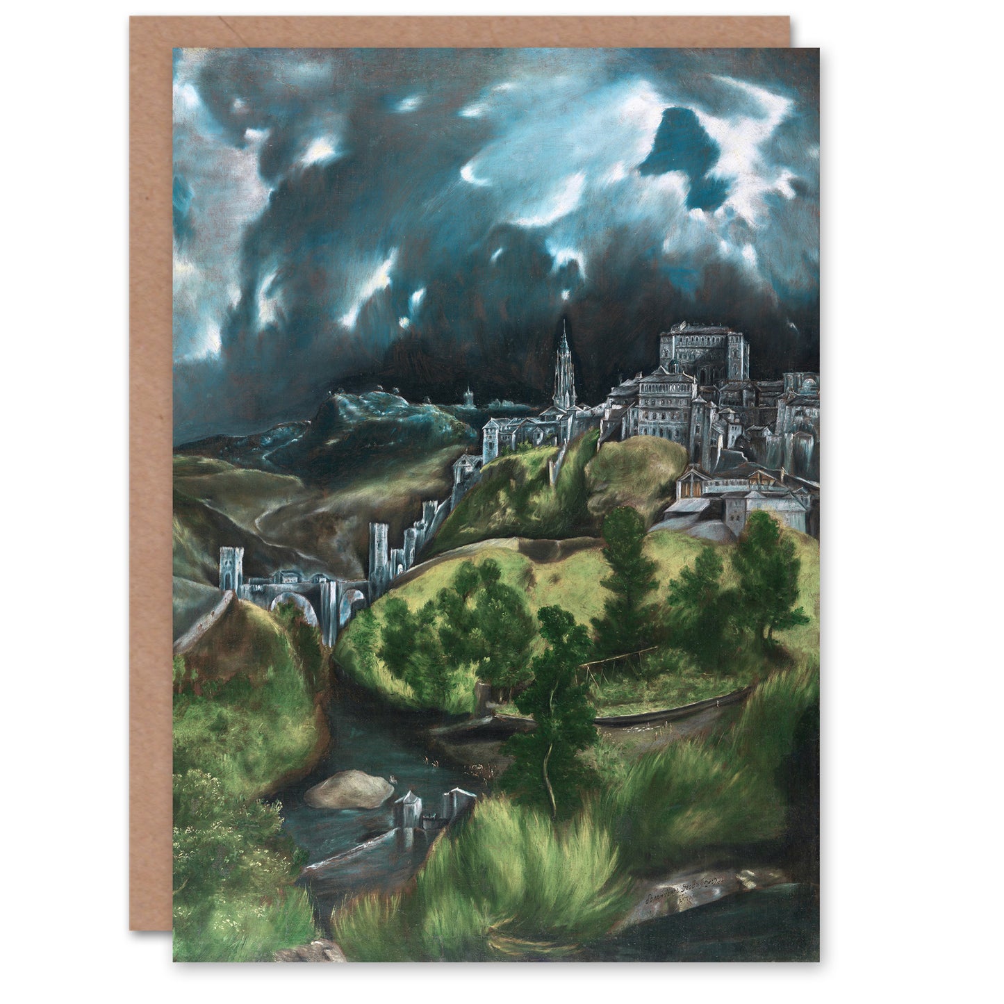 El Greco Art Card View of Toledo Landscape Painting