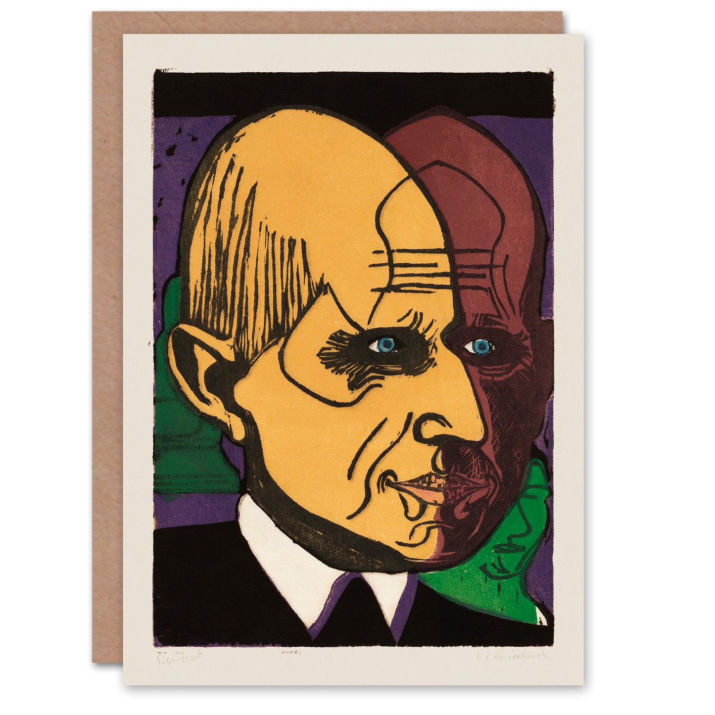Ernst Ludwig Kirchner Art Card Head of Dr Bauer Portrait