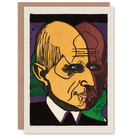 Ernst Ludwig Kirchner Art Card Head of Dr Bauer Portrait