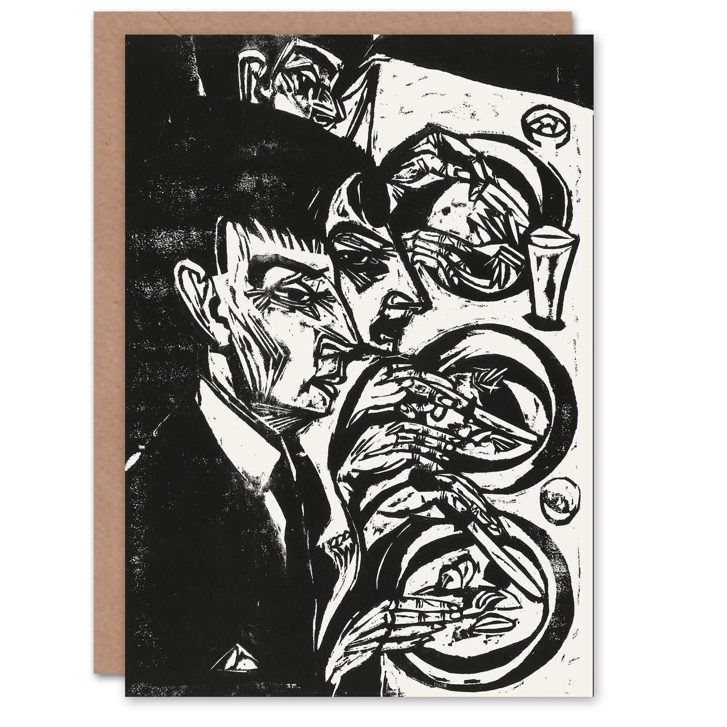 Ernst Ludwig Kirchner Art Card Nervous People at Dinner