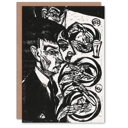 Ernst Ludwig Kirchner Art Card Nervous People at Dinner