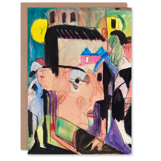 Ernst Ludwig Kirchner Art Card Abstract Self Portrait