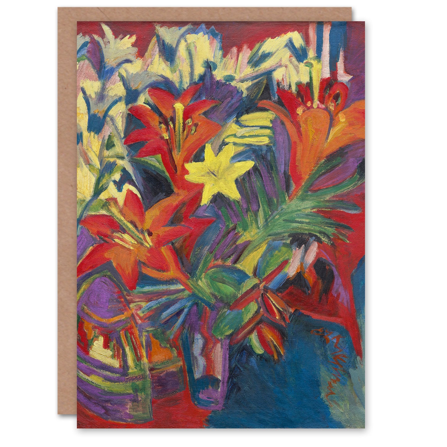 Ernst Ludwig Kirchner Art Card Still Life with Lilies